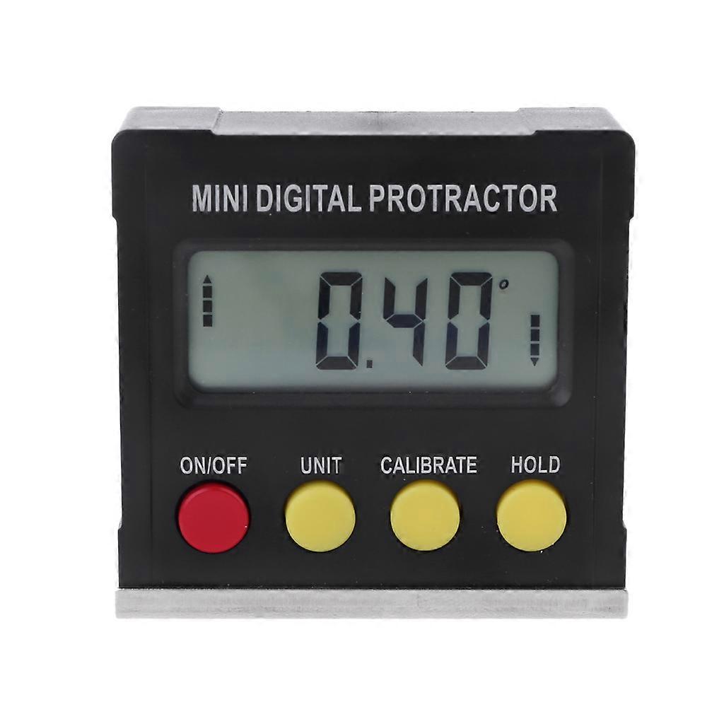 Digital Level Box Protractor Angle Finder Gauge 4 x 90° Bevel Gage Inclinometer with Magnetic Base Resolution 0.1°/ 0.0% Yellow