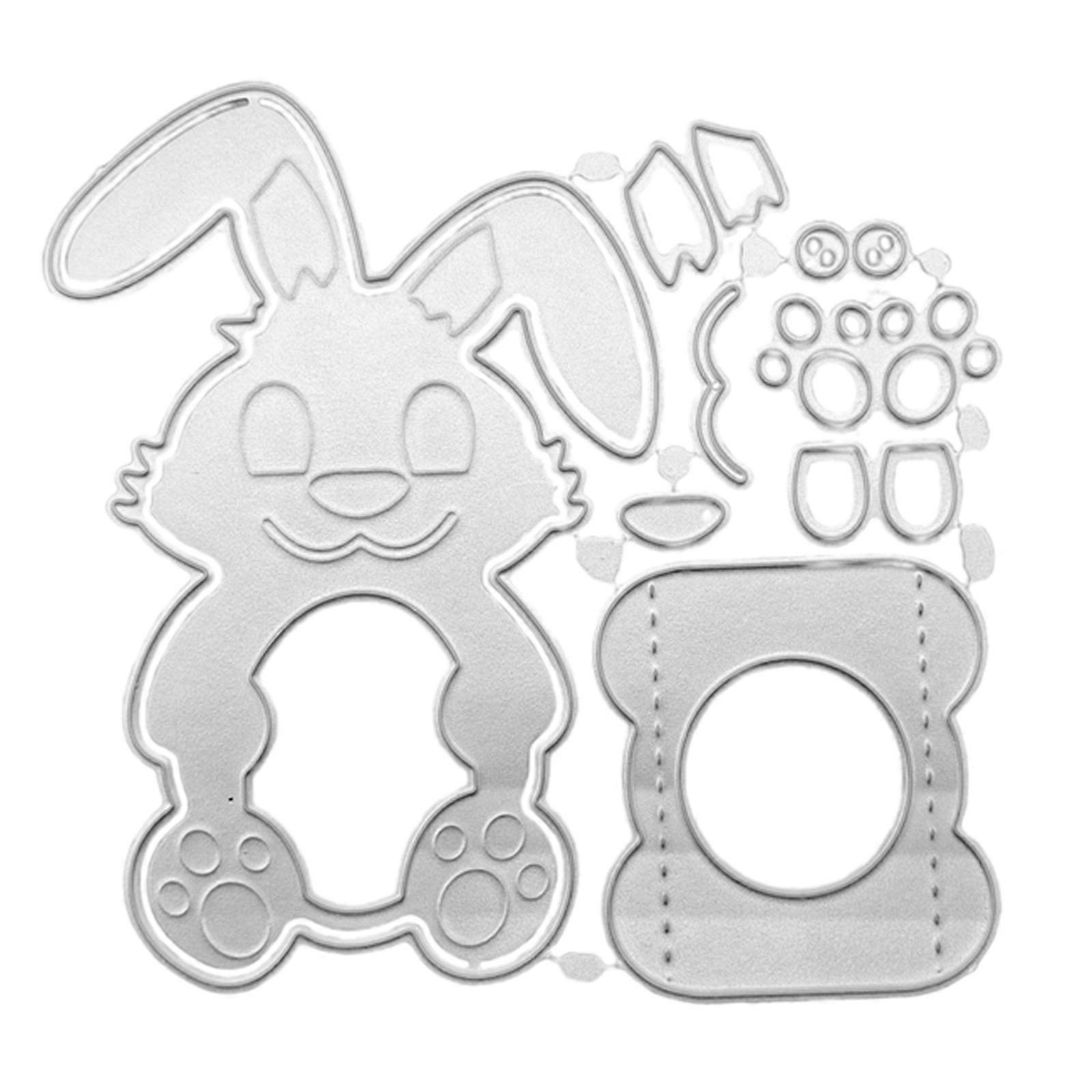 Delicate Easter Bunny Cutting Dies Easter Theme Embossing Script Dies Stencils for DIY Scrapbooking Diary Embellishments Multicolor