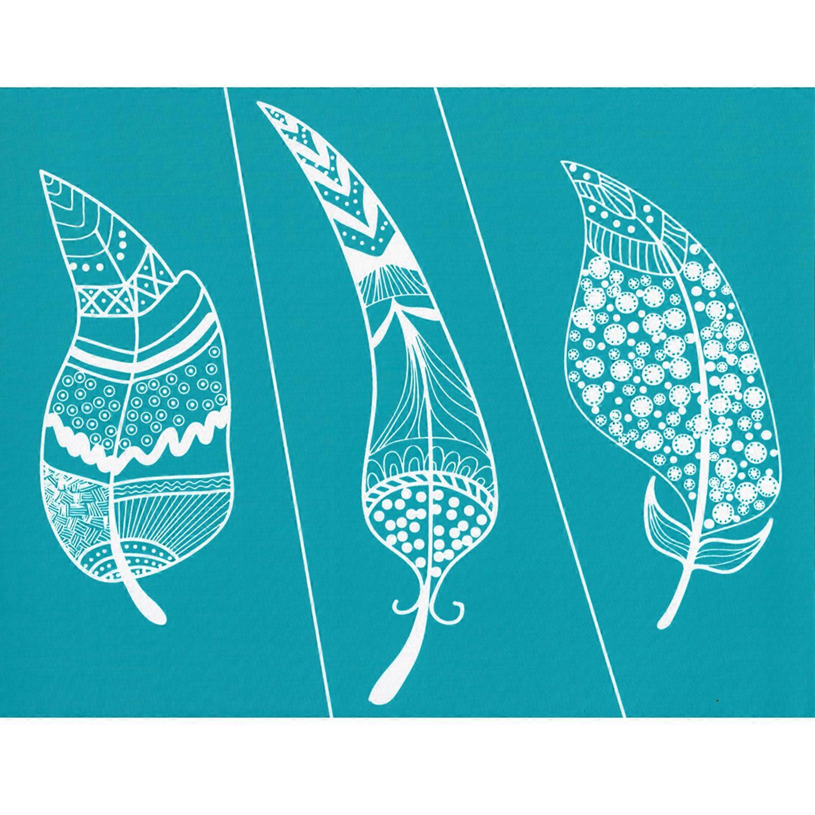 Tree Leaves Self Adhesive Silk Screen Printing Stencil Mesh Transfers Multicolor