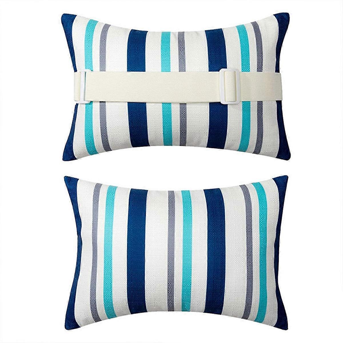 2 Pcs Chaise Lounge Head Pillow with Strap Outdoor Waterproof Neck Headrest Pillow with Adjustable