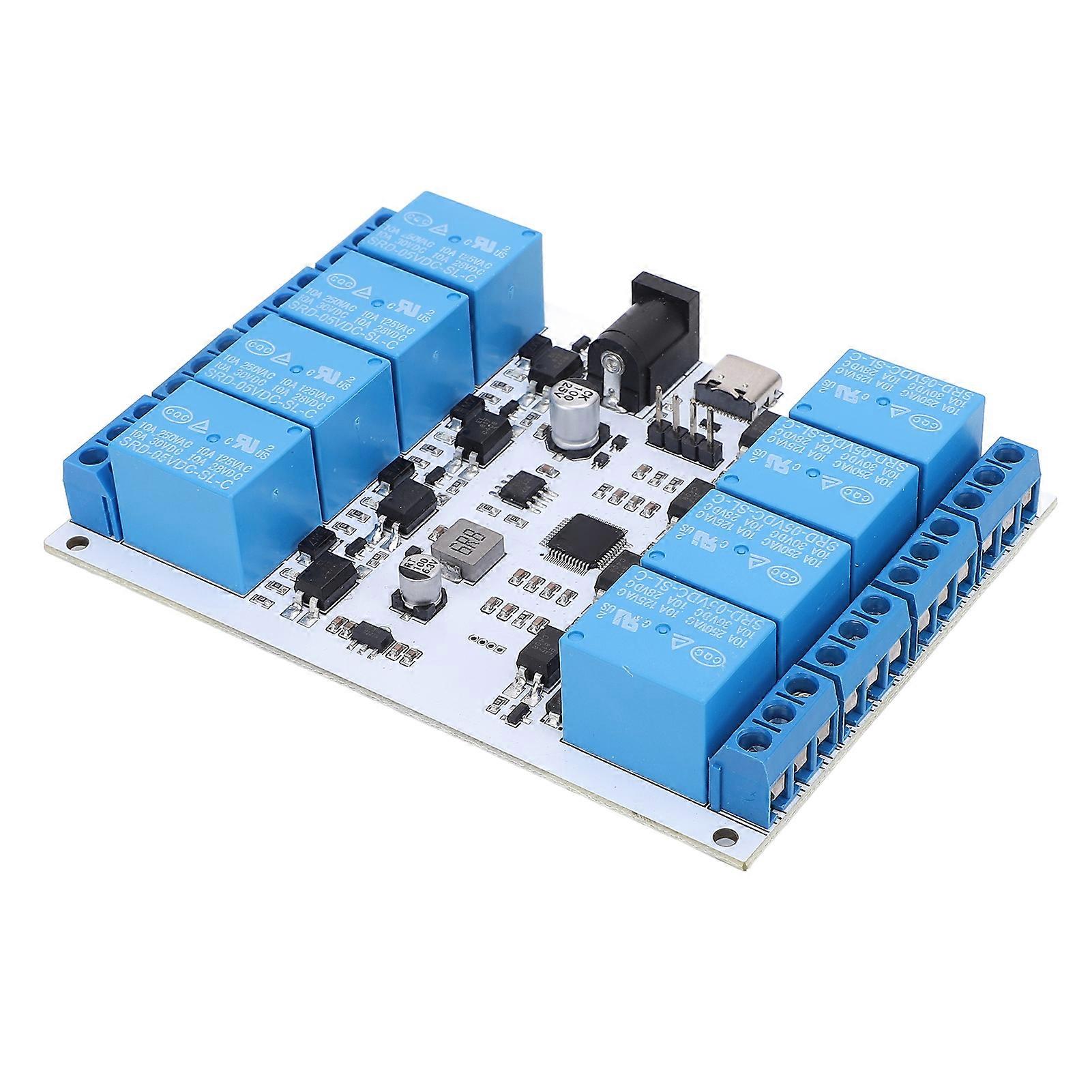 8 Channel 5V USB Relay Module Control Board Type C Interface Optocoupler Protective Chip USB Smart Relay Module 