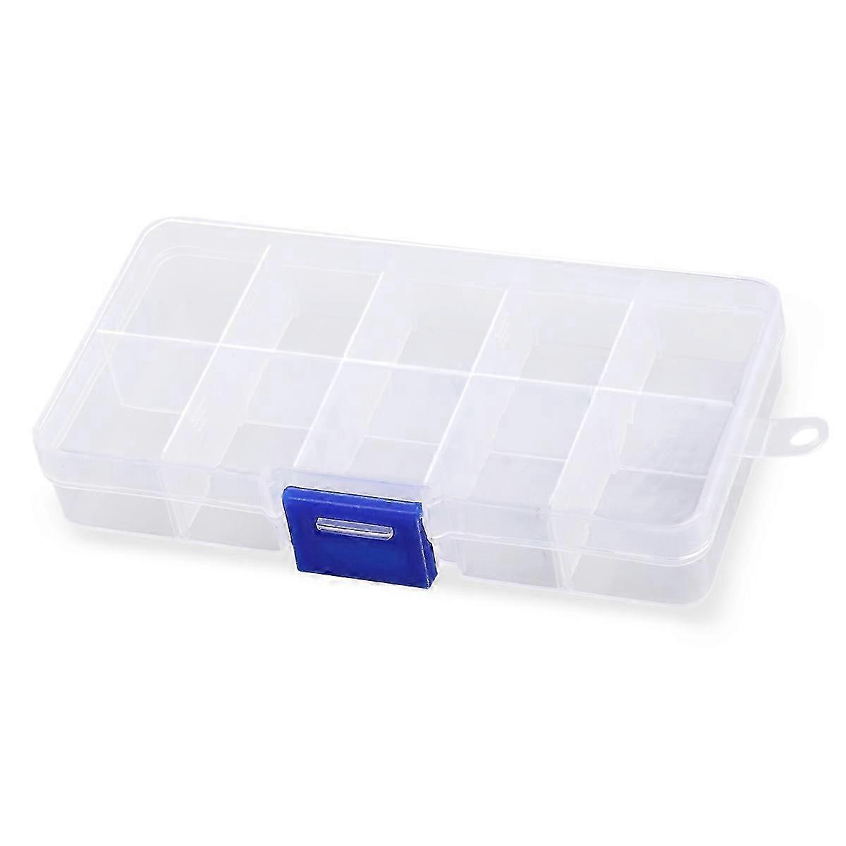 10-Grid Plastic Adjustable Jewelry Organizer Box Storage Container Case Removable Dividers Transpare