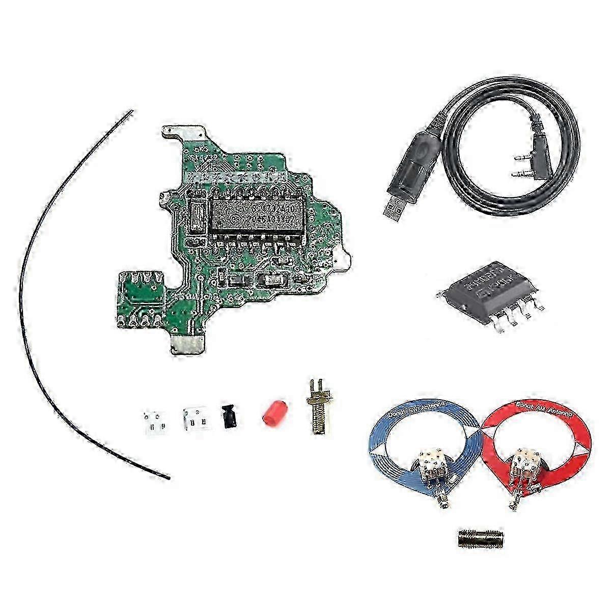 Modification Module with Antenna, Programming Cable, and 2M Chip for ShortWave FM Dual Antenna Solution Compatible with Certain Brands