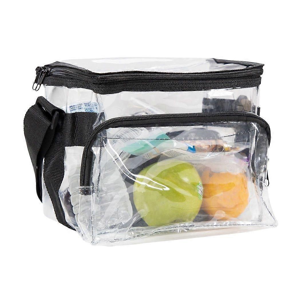 Clear Lunch Bag Lunch Box With Adjustable Strap And Front Storage Compartment, Medium