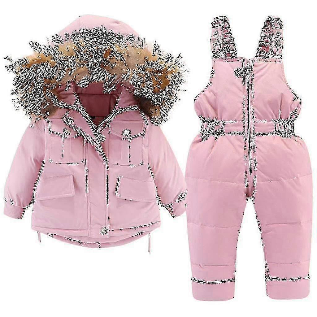 2-Piece Winter Coat Set for Kids with Hood, Includes Down Jacket and Down Pants, Perfect for Skiing and Outdoor Activities