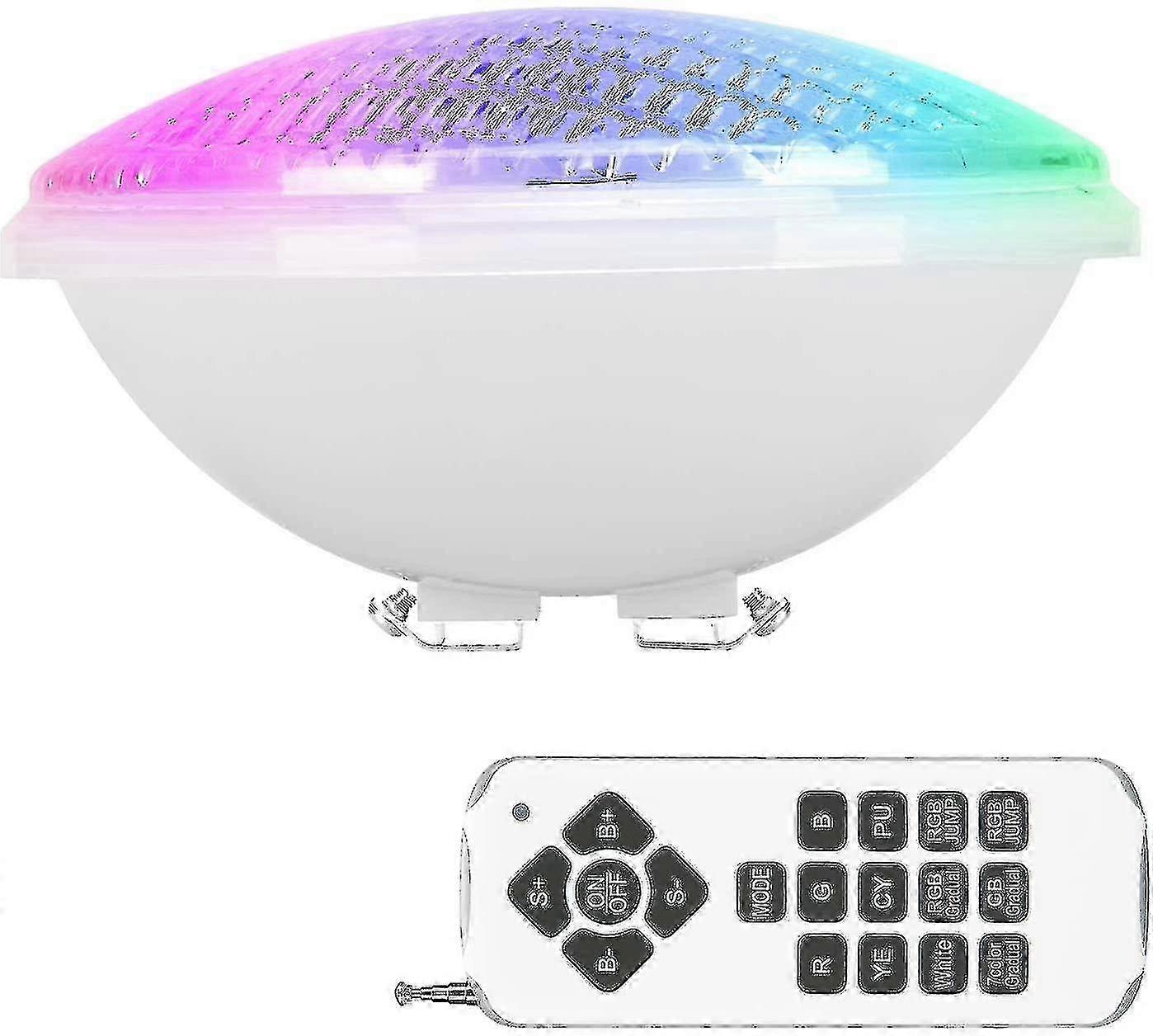RGBW 40W PAR56 LED Luce per piscina Impermeabile IP68, 12V CC / AC Faretto sommergibile per piscina con remoto, luce subacquea multicolore per piscine