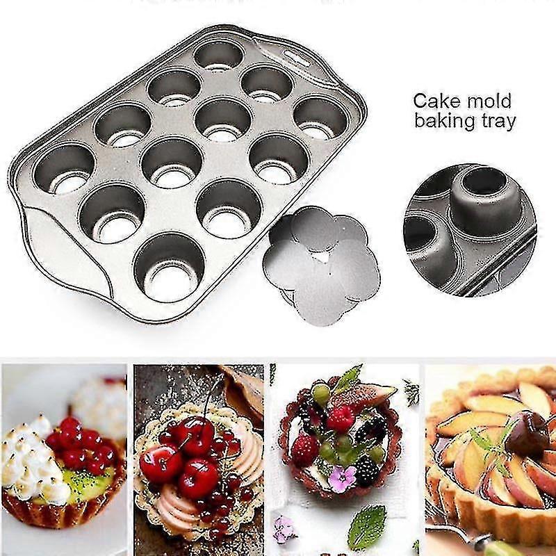 12-Cavity Non-Stick Baking Tray for Cheesecakes, Muffins & Cupcakes