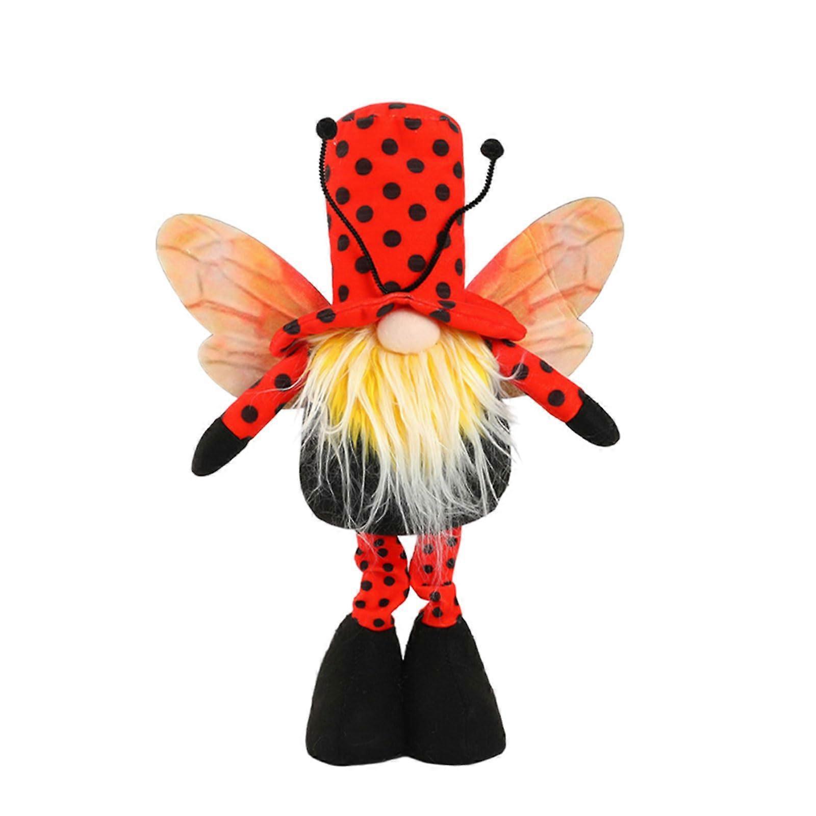 Plush Gnomes Handcrafted Spring Gnomes Honey Bee Design Home Decor Red 12 Inch Soft Fabric Tomtes Elves