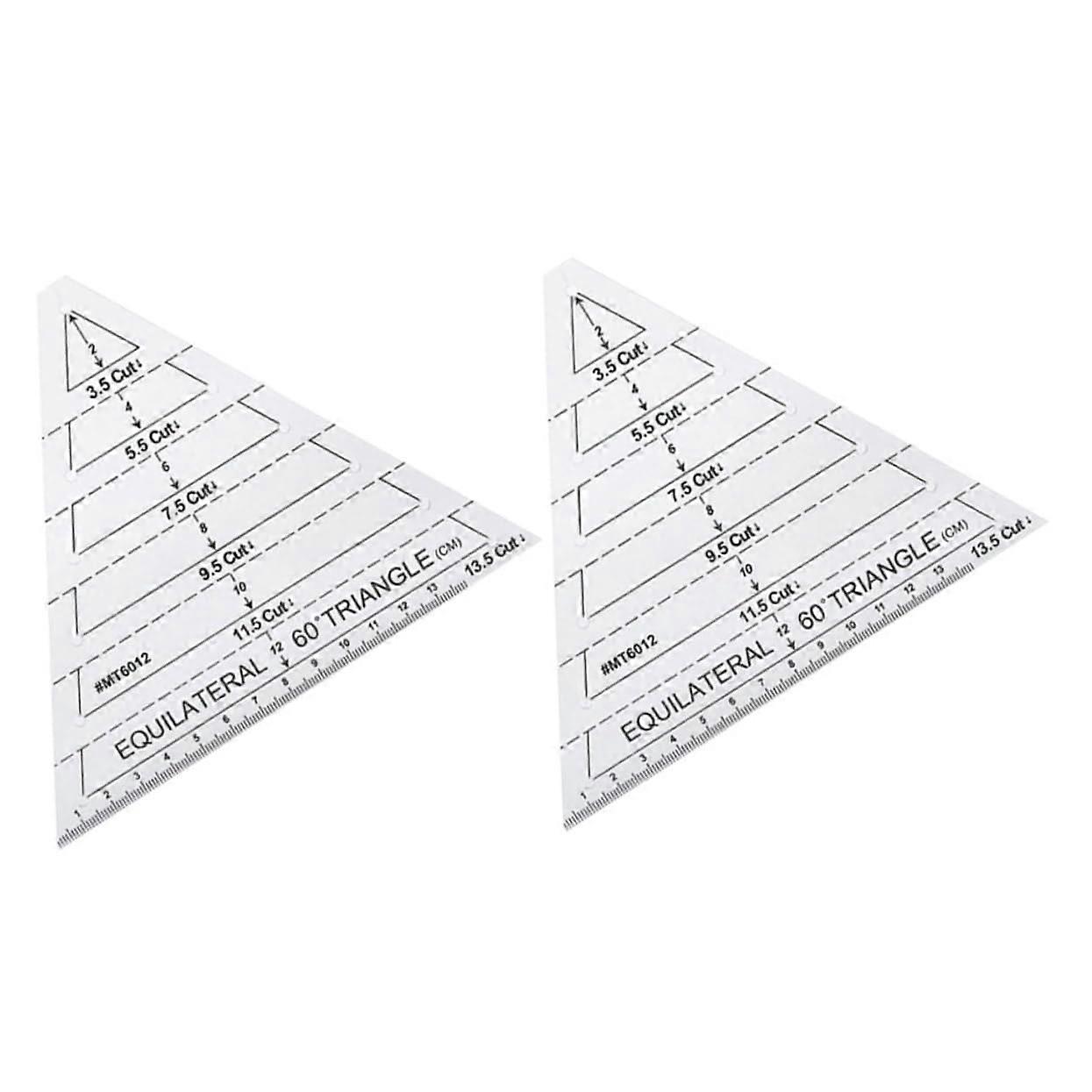 2 Pieces Sewing Triangle Templates Transparent Stencils Quilting Rulers