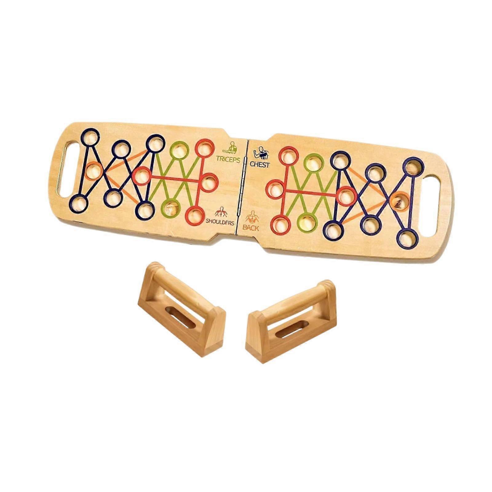 Wooden Push Up Board Professional Versatile Folding Push Up Board for Triceps Arm Exercises