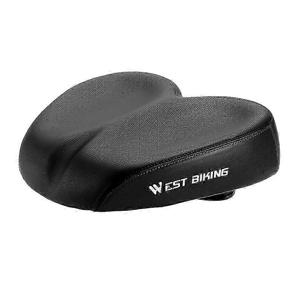 Oversized Noseless Bike Seat with Dual Shock Absorption, Soft and Elastic Saddle Suitable for Various Bicycles, Electric Bicycles, and Foldi