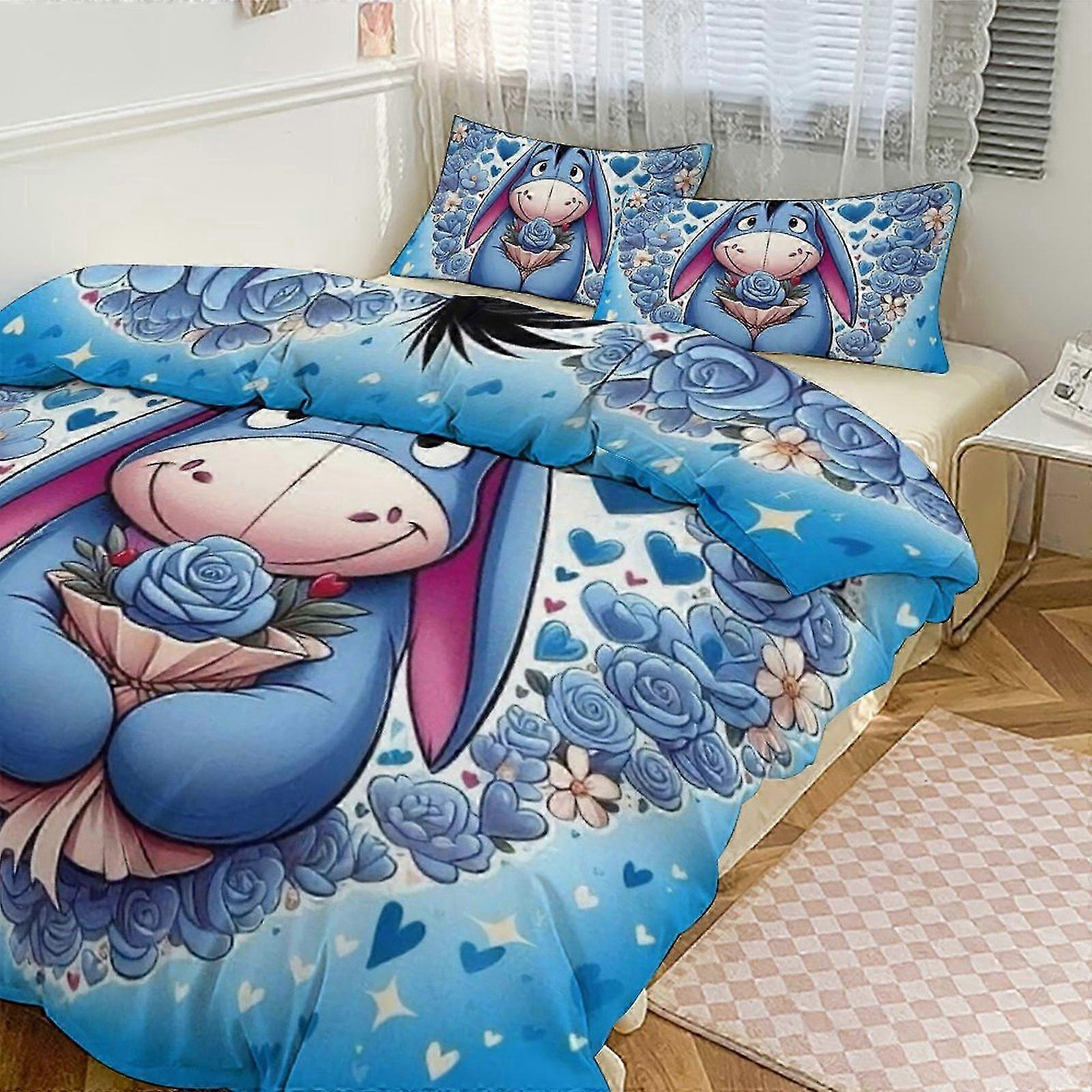 Conjunto de Cama com Estampa de Bisonho 3 Peças, incluindo 1 capa de colcha e 2 fronhas, perfeito para adultos e adolescentes, ideal para decoração de quarto