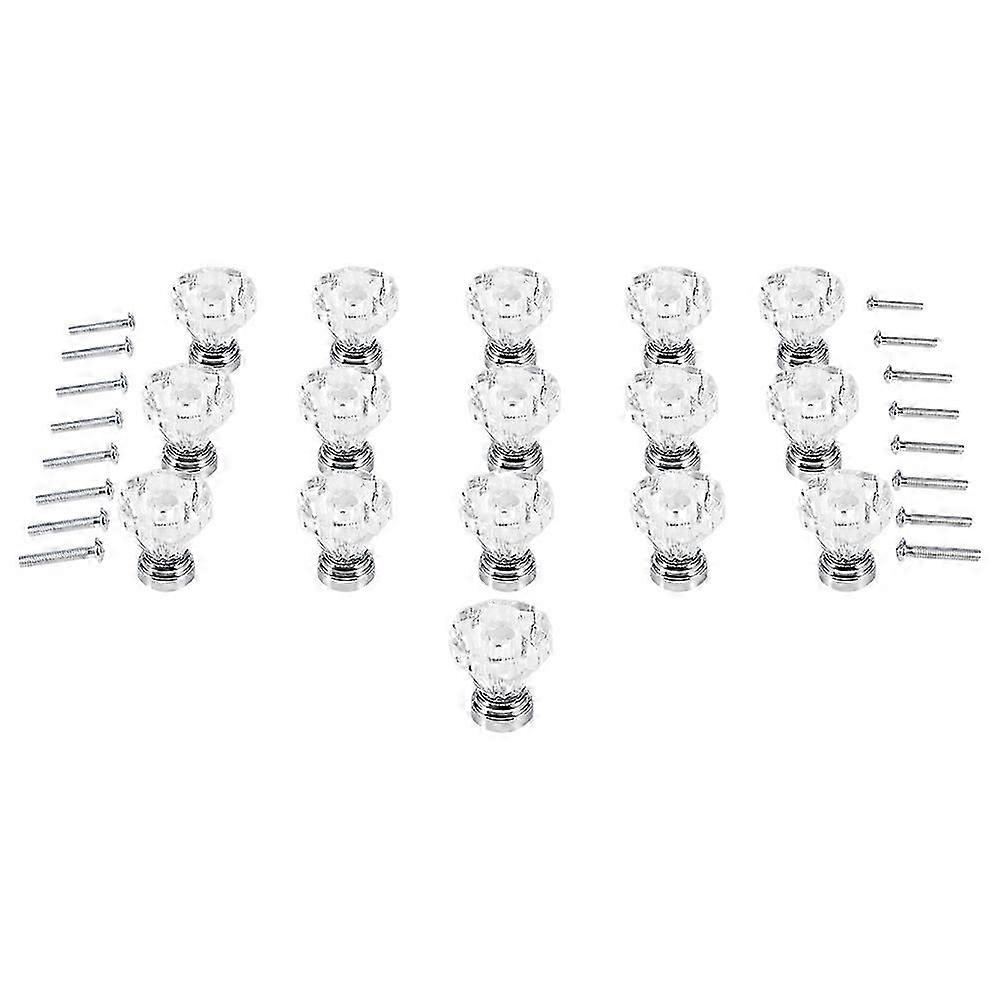 16PCS 25mm Diamond Shape Acrylic Knobs Furniture Drawer Cabinet Cupboard Wardrobe Pull Handle