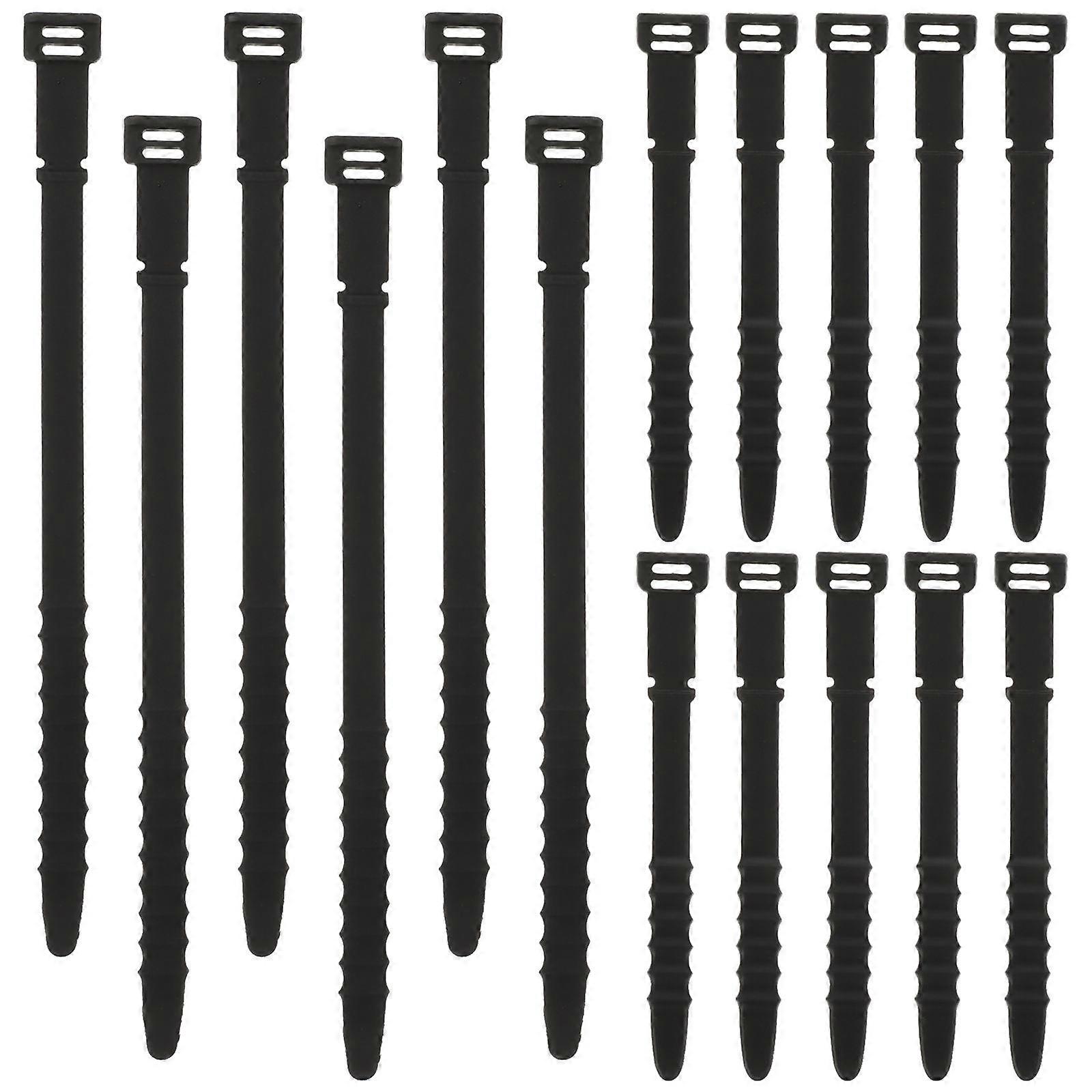 Multipurpose Cable Tie Silicone Ties for General Users Wire Management 11.00X1.00X0.20cm Black 40Pcs