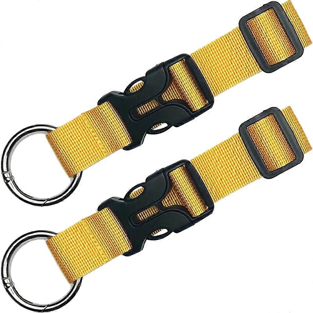 Luggage Straps Suitcase Buckle Straps Adjustable Buckle Closure Yellow 19.00X4.50X2.50CM Travel Portable 2Pcs