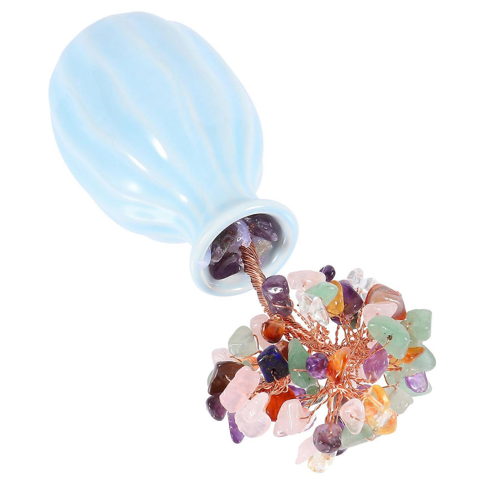 Feng Shui Tree Decoration Made of Ceramics and Crystals for Home Multi Color Beautiful Ornament