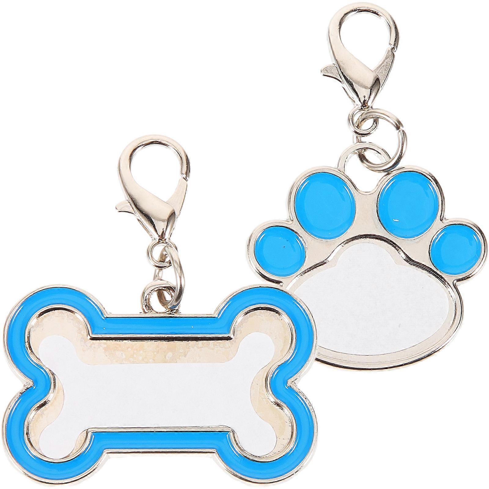 Pet Identification Sublimation Blank Dog Tags Scratch Resistant Blank Craft 2Pcs