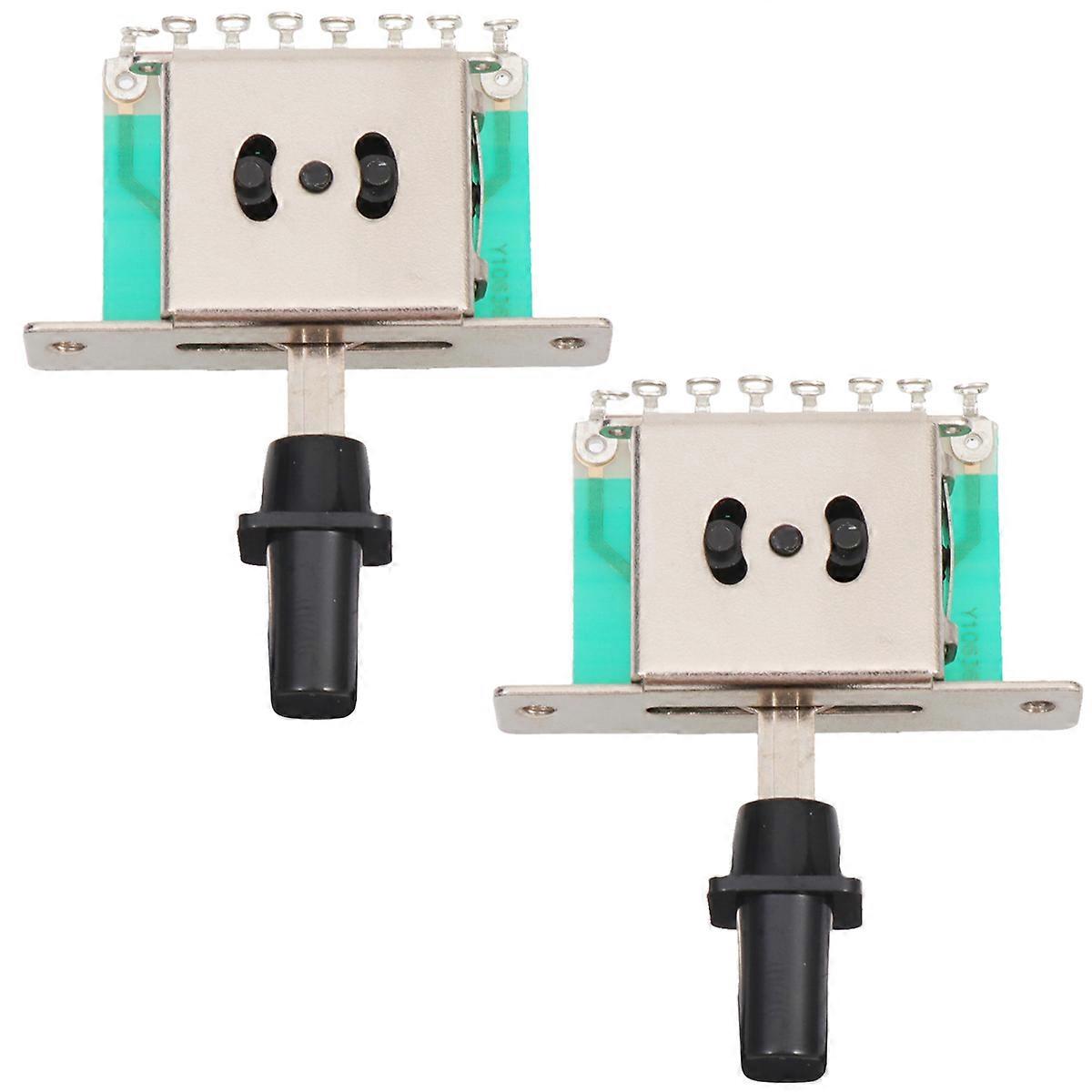 Guitar Pickup Switch Button Silver For Music Performance Rectangular 2Set
