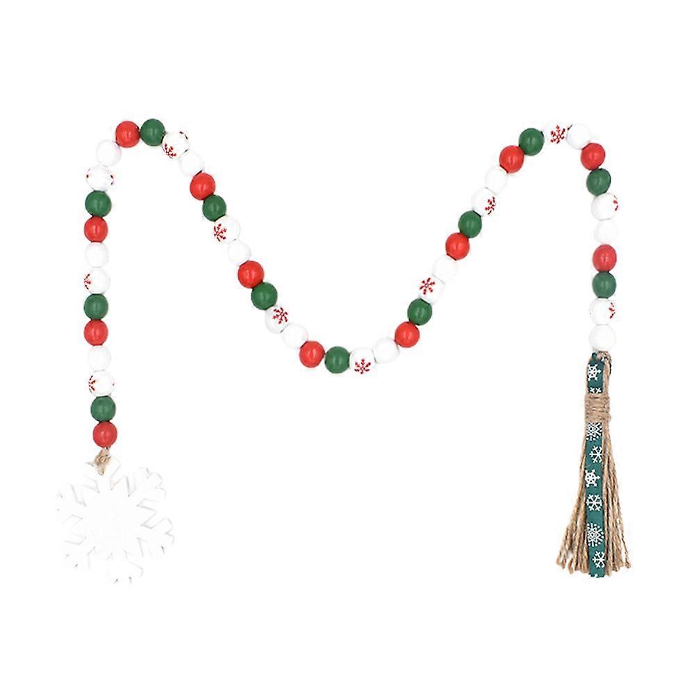 Rustic Bead Tassel Hanging Pendants Christmas Beads String Garland For Home Decor 90.00X1.60X1.60cm 1Pcs