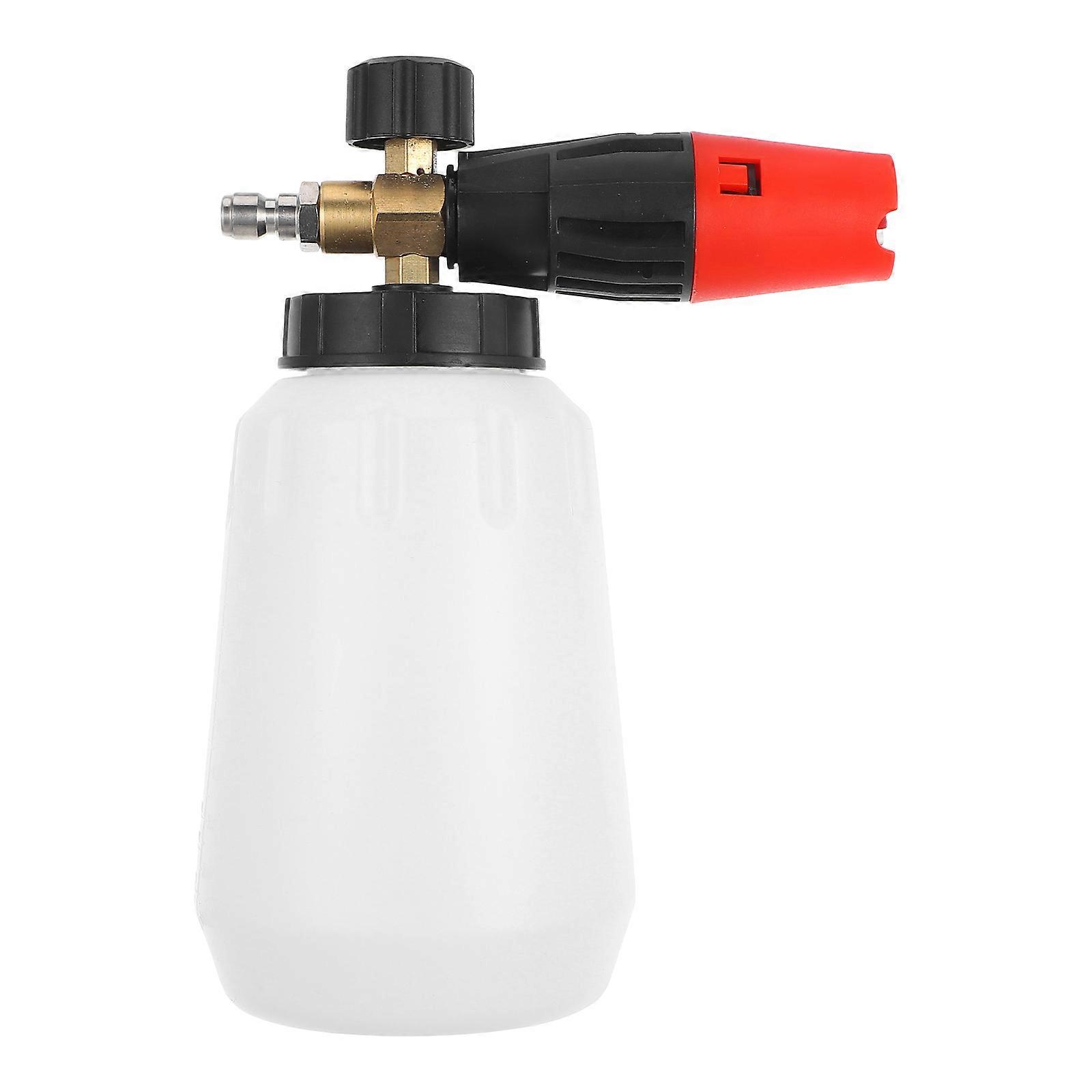 Portable Water Tank With Hose Car Wash Foam Sprayer Adjustable Foam Concentration 1L Capacity White 1Pcs