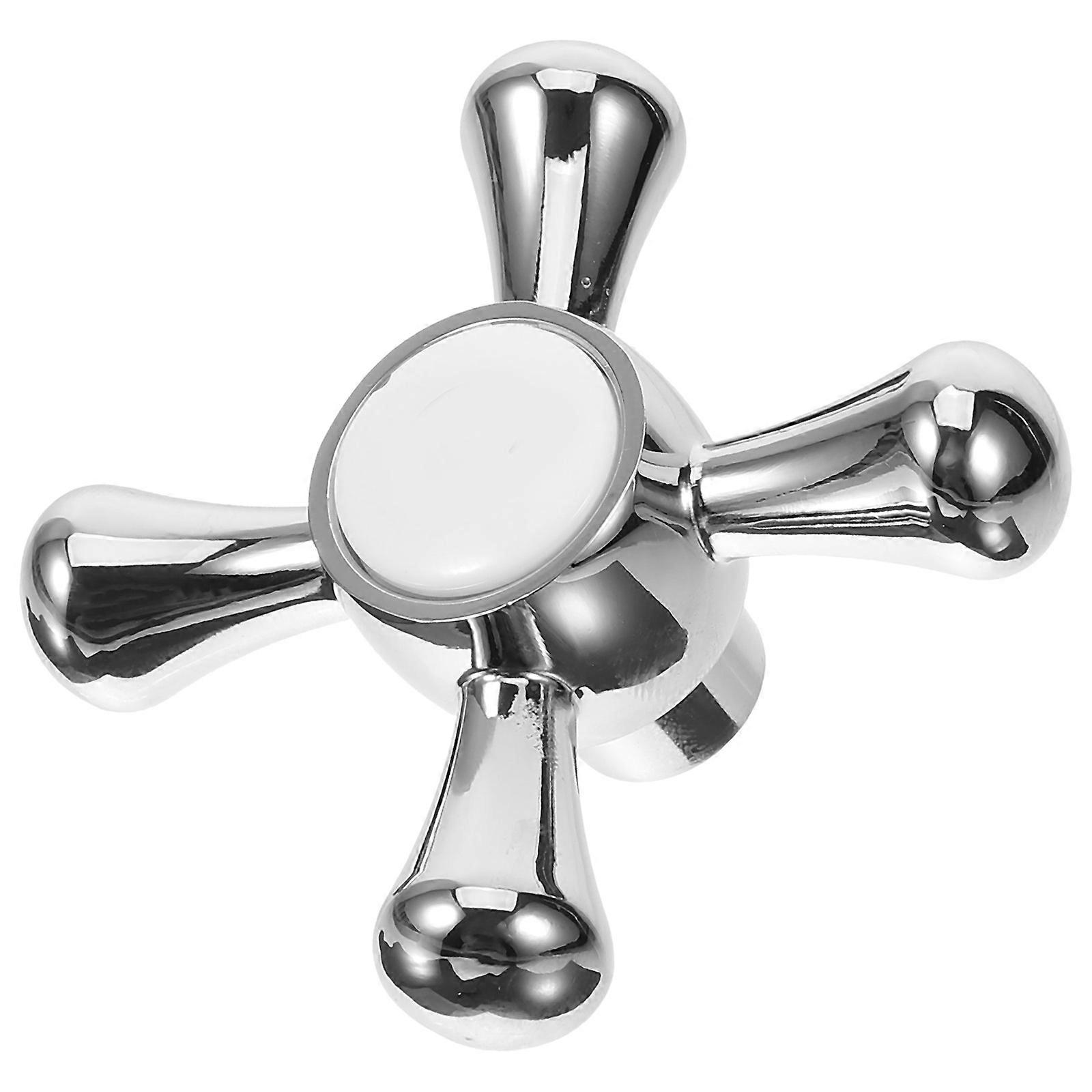 Bathroom Basin Handle Zinc Alloy Faucet Handle for Kitchen and Bathroom Use Silver Hexagonal Knob C 1Pack