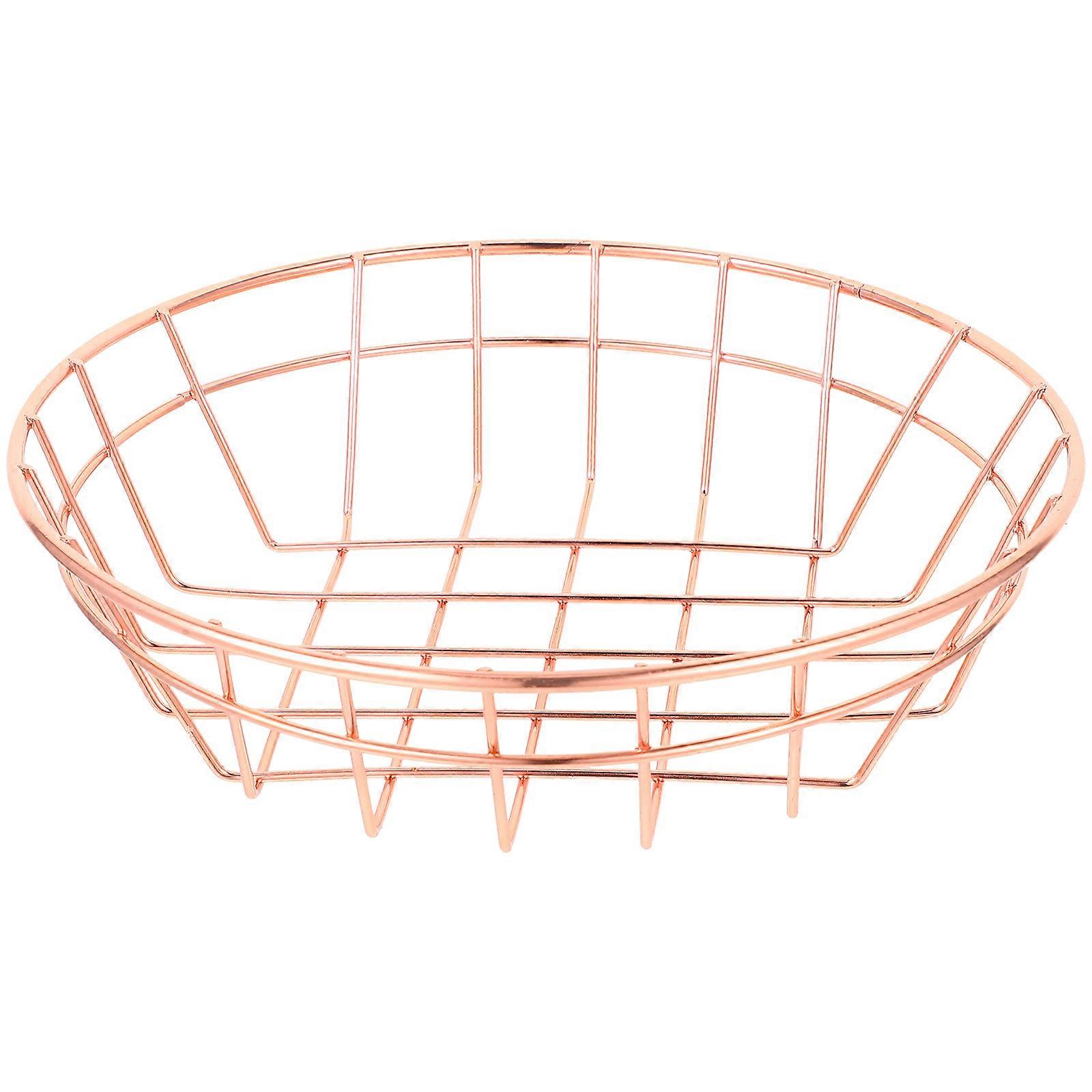 Fast Food Basket French Fries Container Iron Wire Snack Container Cafe Elegant Decor 7.66X7.66X1.97in 1Pack