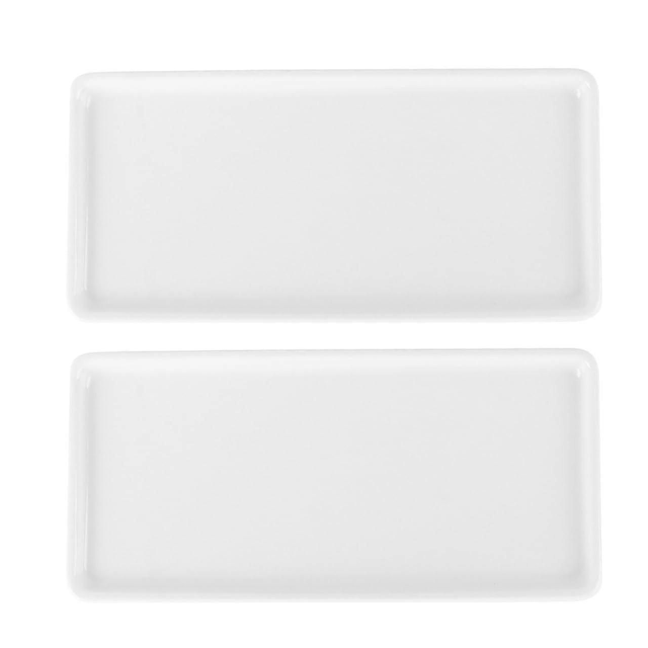 Jewellery Bowl 2 Pieces White Porcelain Serving Bowl for Parties Rectangular 16.27.7 cm