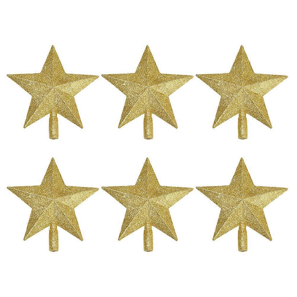 Star For Mini Tree Lightweight Star Tree Topper Design Christmas Tree Ornament Golden 20X20CM 6Pack