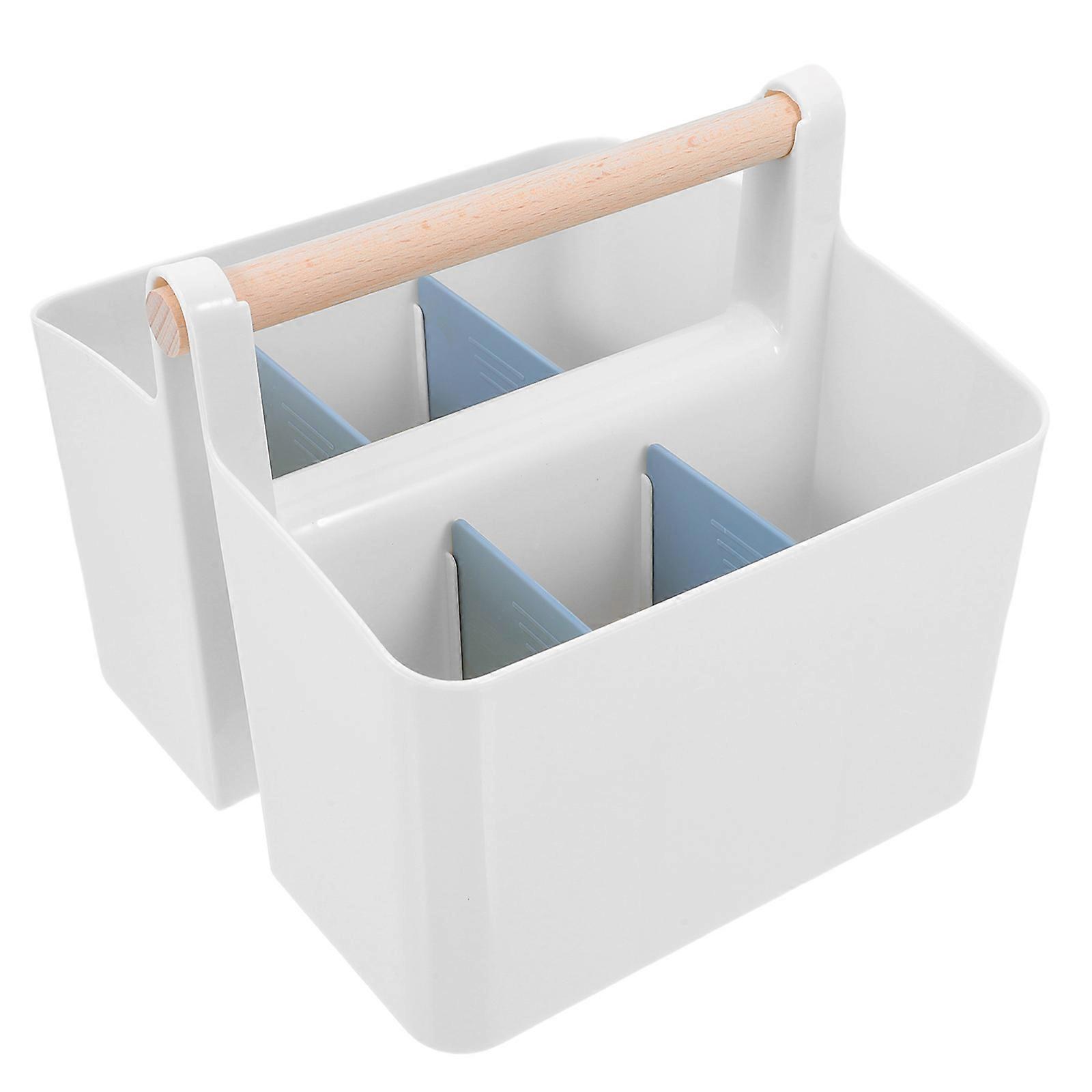 Elegant Handle Desk Organizer Tote for Markers, Cosmetics & Craft Supplies – Multi Use Compact Storage Container for Stationery and Art Materials