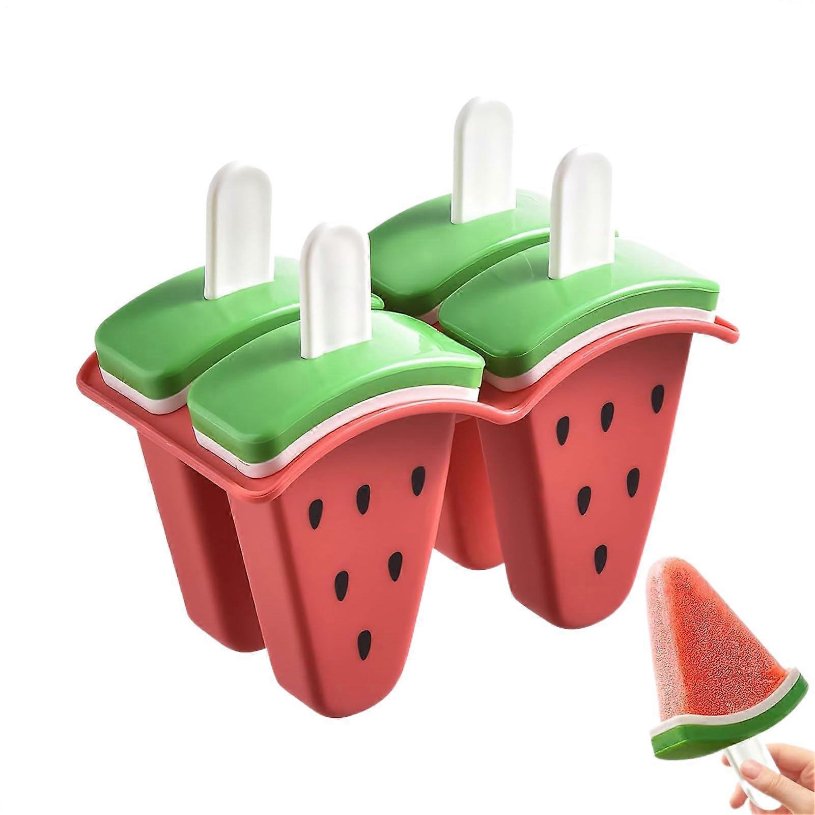 Am Stiel Formen Set | 4 Fächer Lebensmittelechte Wiederverwendbare Gefrierbehälter mit Stielen für Pudding und Joghurt