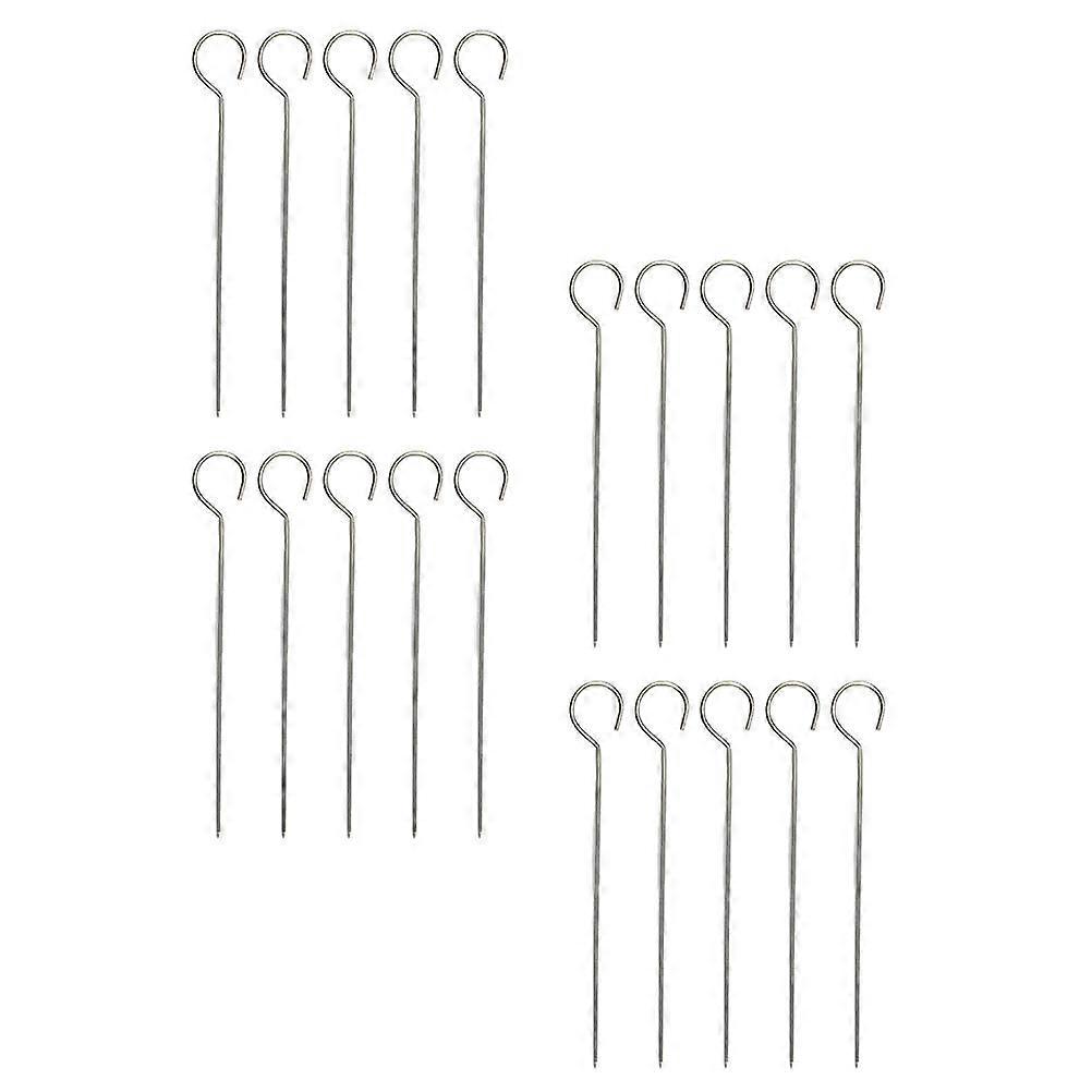 Grilling Skewers Barbecue Needles For Family Dinners Silver 17X1.8X0.2CM Durable 50Pcs