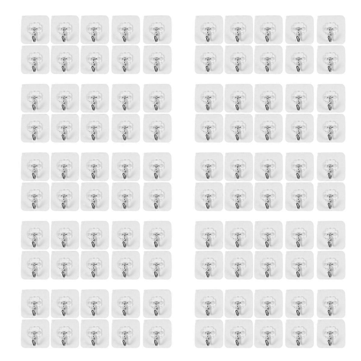 10 Packs Reusable Adhesive Hooks,Transparent Heavy Duty Wall Hooks