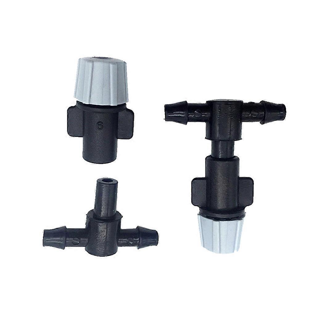 Round Shaped Atomizing Nozzle Single Head Gray For Gardening Flat Three-Way Cooling 10Pack