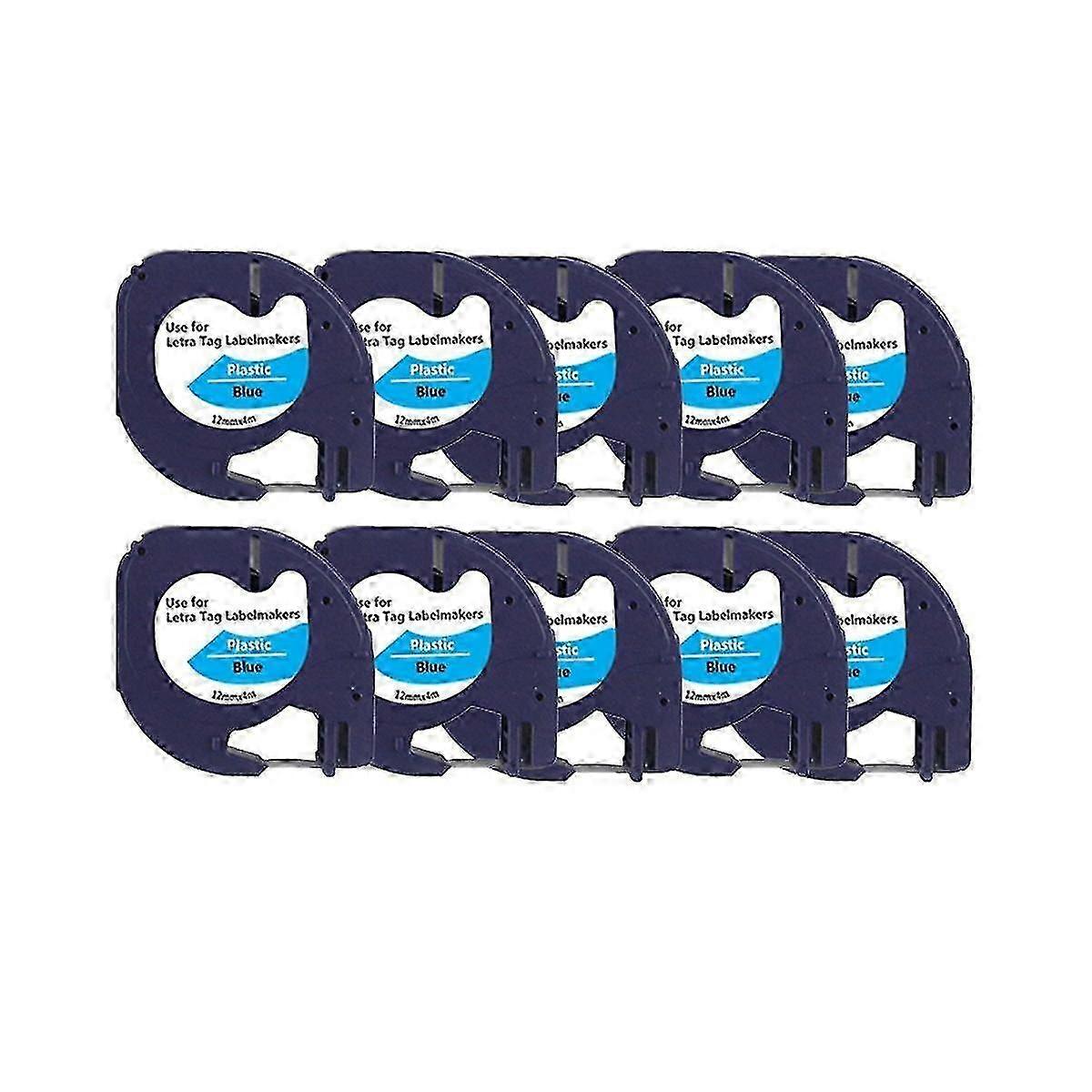 10pcs Label Tapes Compatible with a Certain Brand Letratag -100t -100h Series Label Maker 12mmx4m for Thermal Printing
