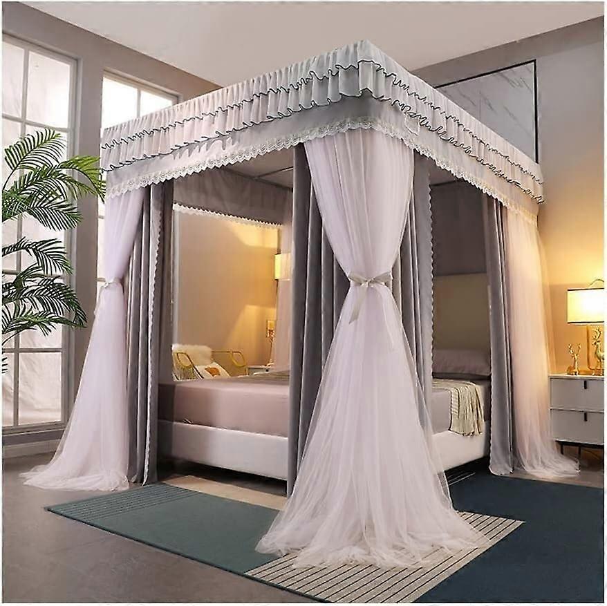European luxury mosquito net with canopy, bedroom, romantic decorative bed curtain (Color: Green1, Size: 150 x 200 cm) Ref: 1728