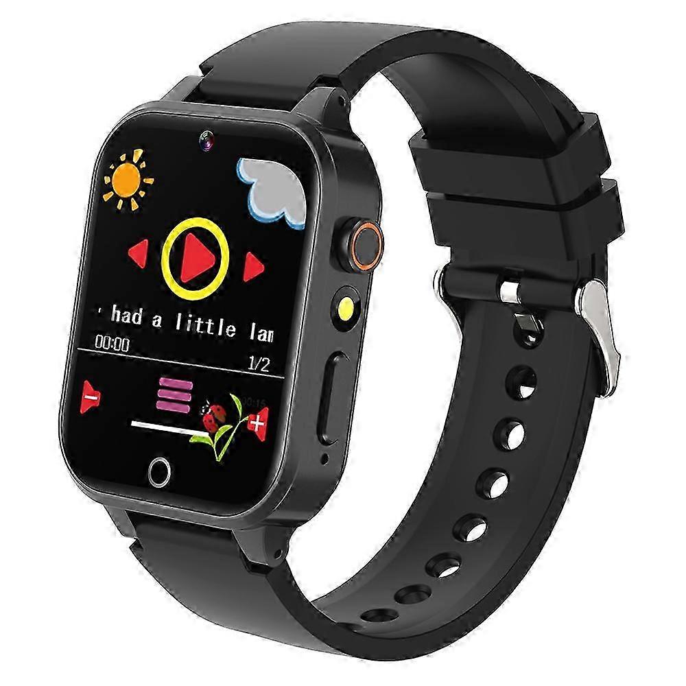 Smart Kids Watch with Camera, Music Player, and Alarm Clock Function - Black