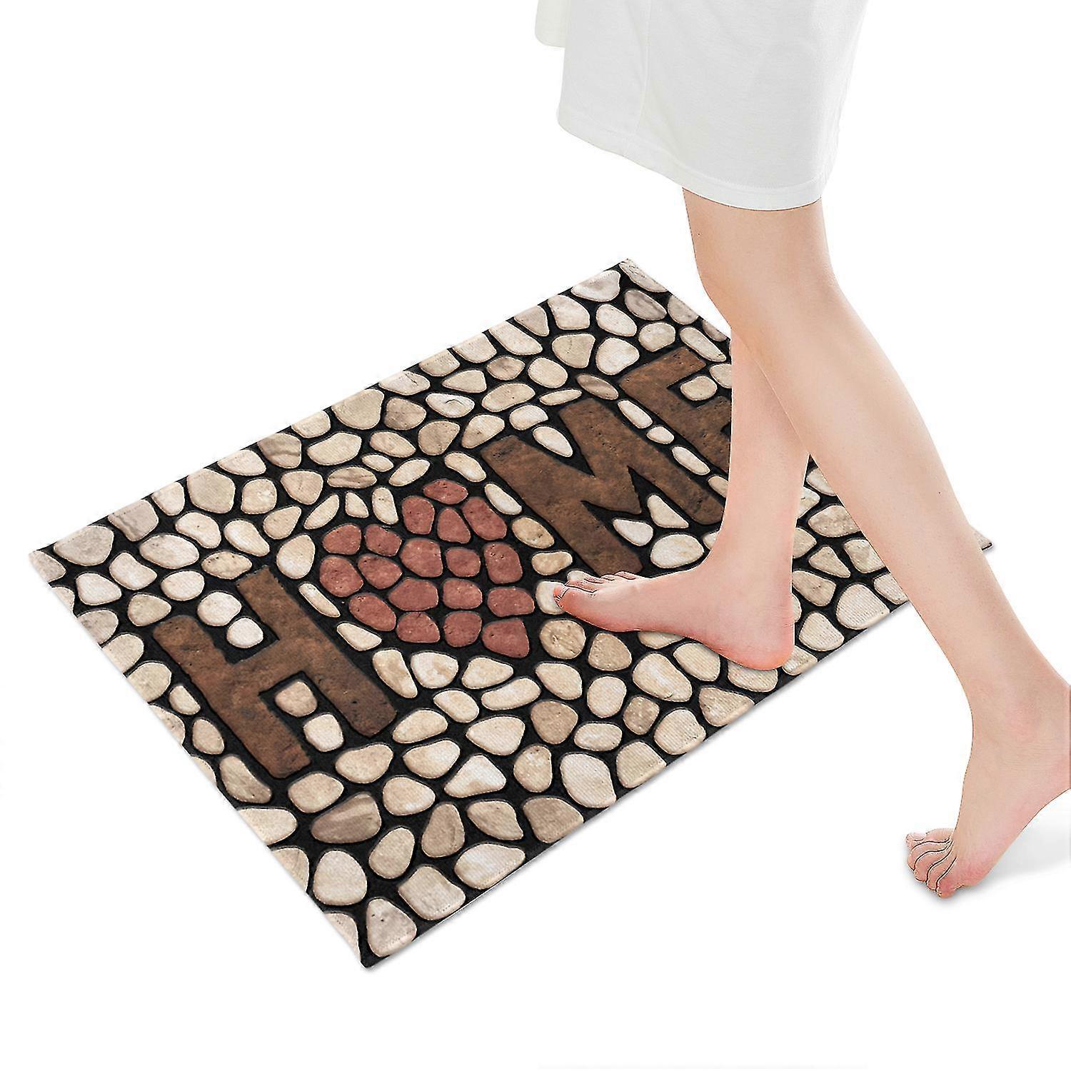 Non-slip Waterproof Cobblestone Printed Welcome Doormat