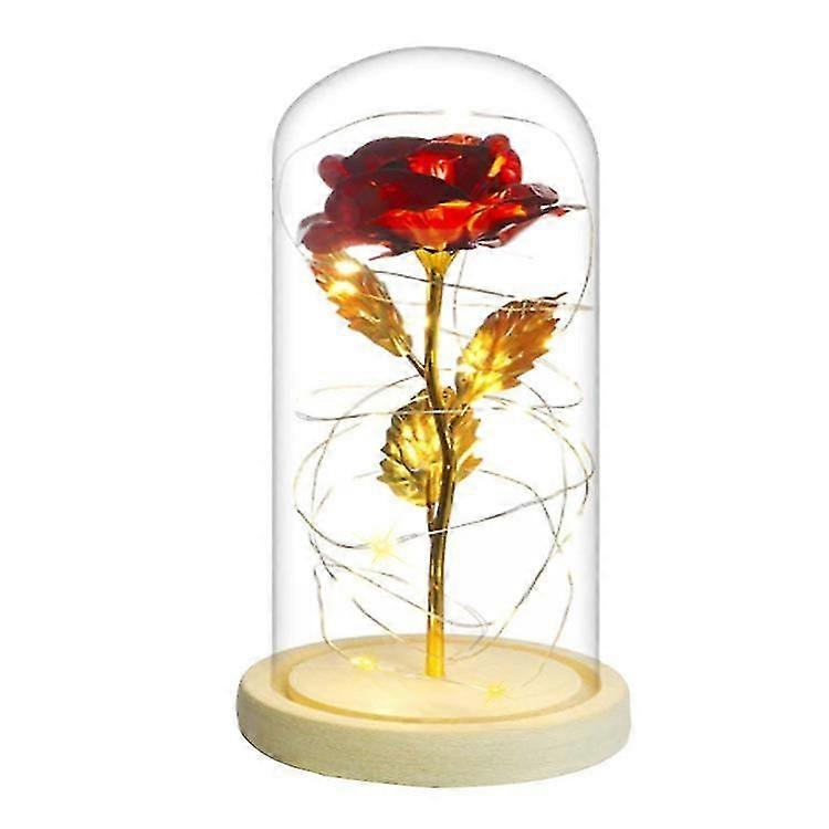 Everrose In A Glass Dome With Usb Led Lights