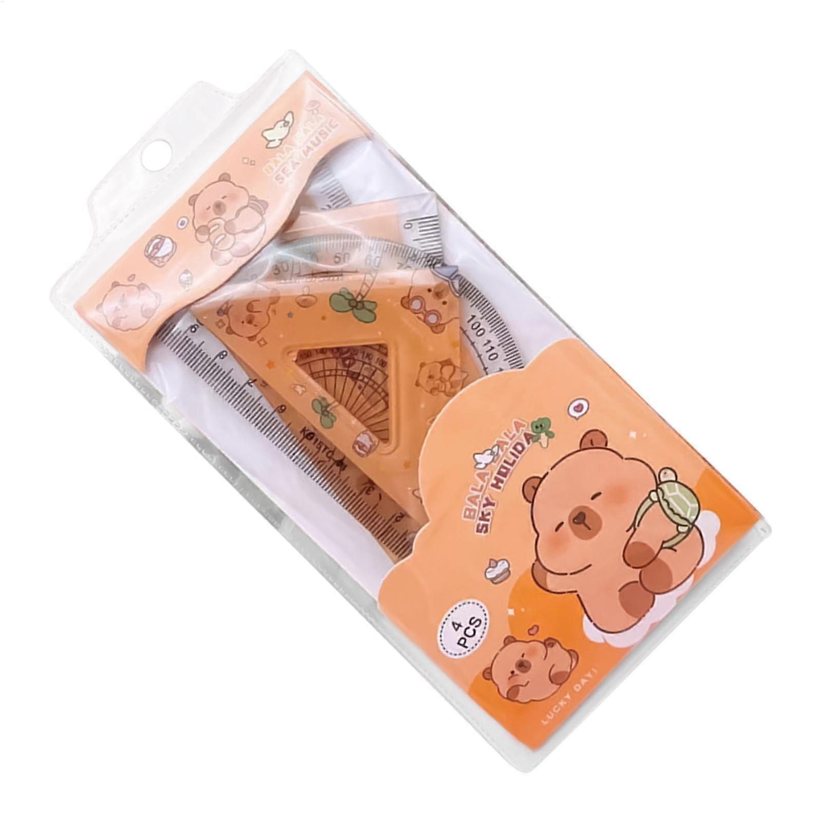 Capybara Measuring Rulers, Geometry Tool Set, Student Math Tools, Protractor Set School, Home Use Geometry, Measuring Tool Kit