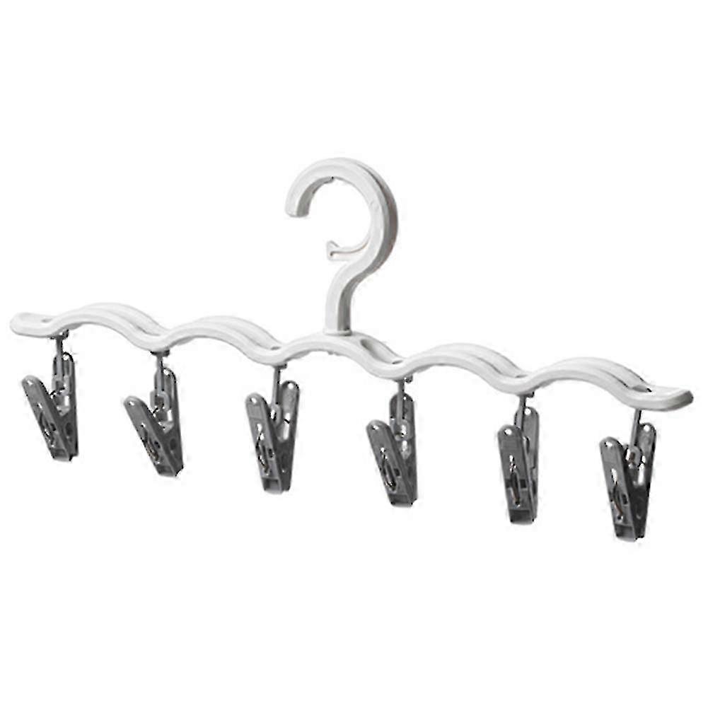 6-Clip Hat and Sock Drying Rack Multifunctional Clothes and Coat Holder