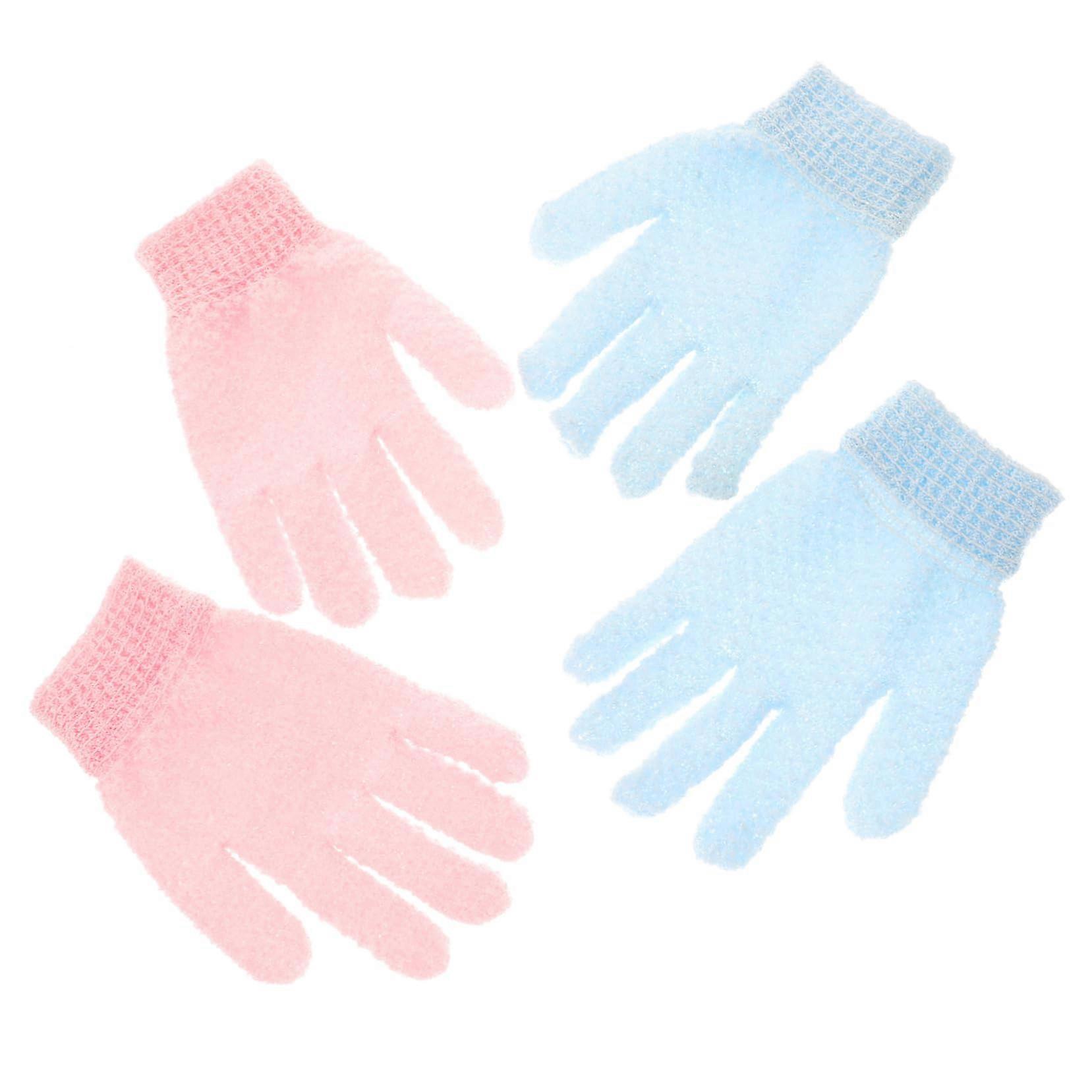 1Pair Practical Shower Gloves Bath Slippers Made of Quality Terylene for Gentle Body Exfoliation to Remove Dead Skin for Relaxation