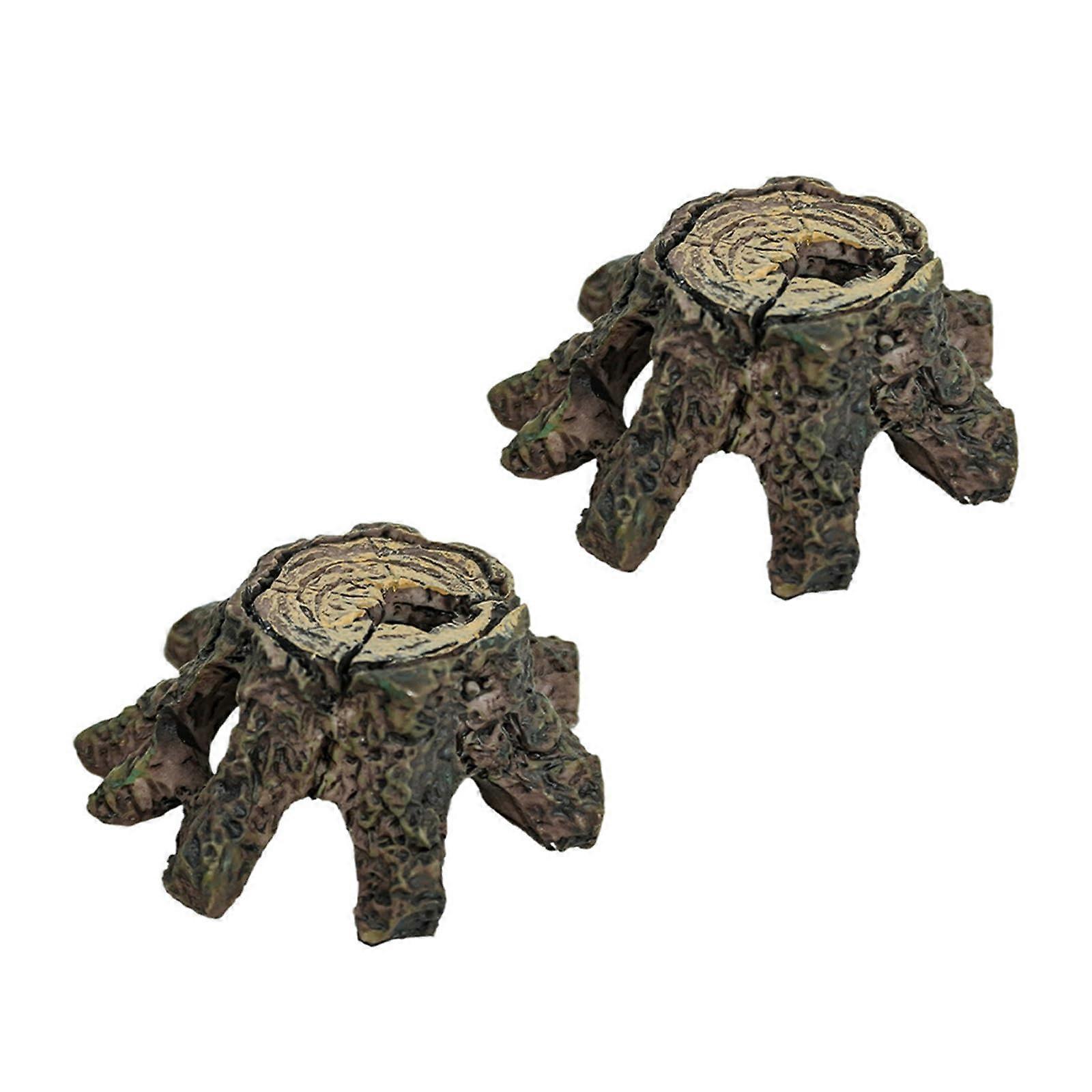 2 Pack Fish Cave Reptile Hideout Habitat Accessory for Pet Reptile Enthusiasts Ref: 9484