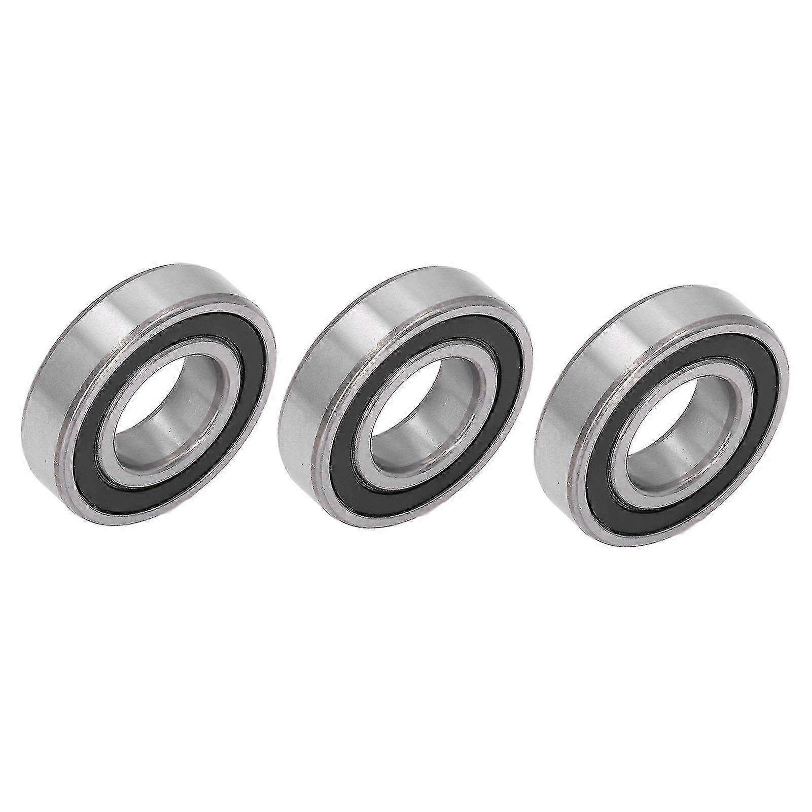 Rubber Seal Accessory Set of 3 Deep Groove Ball Bearings for Equipment Machine 6204