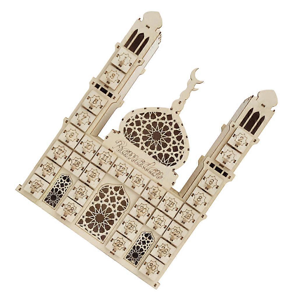 Festival Countdown Calendar Calendar Khaki House Shape Safe And Material Ramadan Home 1Pcs