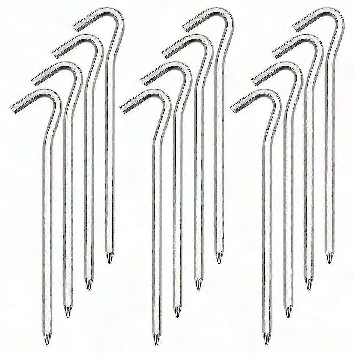 Aluminum Tent Stakes with Hooks - 6 Pcs for Camping