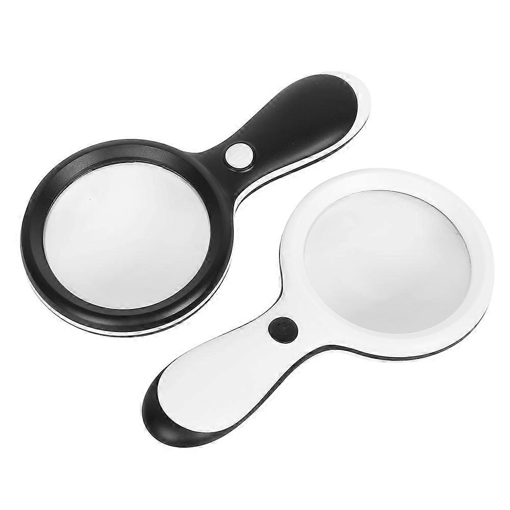 10X Handheld Magnifier Lighted Magnifying Glass Lens Large Diameter 88mm with Warm and Cool LED Lights for Reading