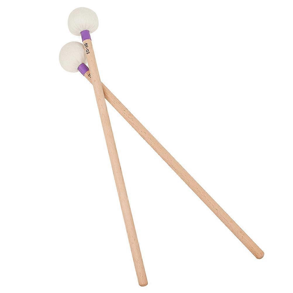 2pcs Drumsticks Felt Sticks Percussion Drumsticks Wooden Handle Drumsticks