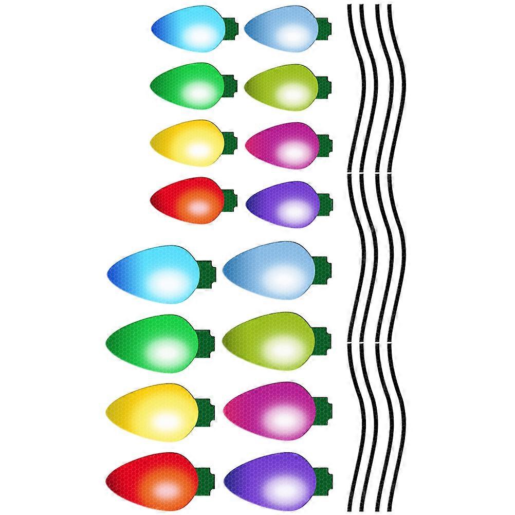 Reflective Car Magnets Bulb Magnetic Stickers Vehicle Decoration Assorted Color 13X7CM Magnetic 1 Set