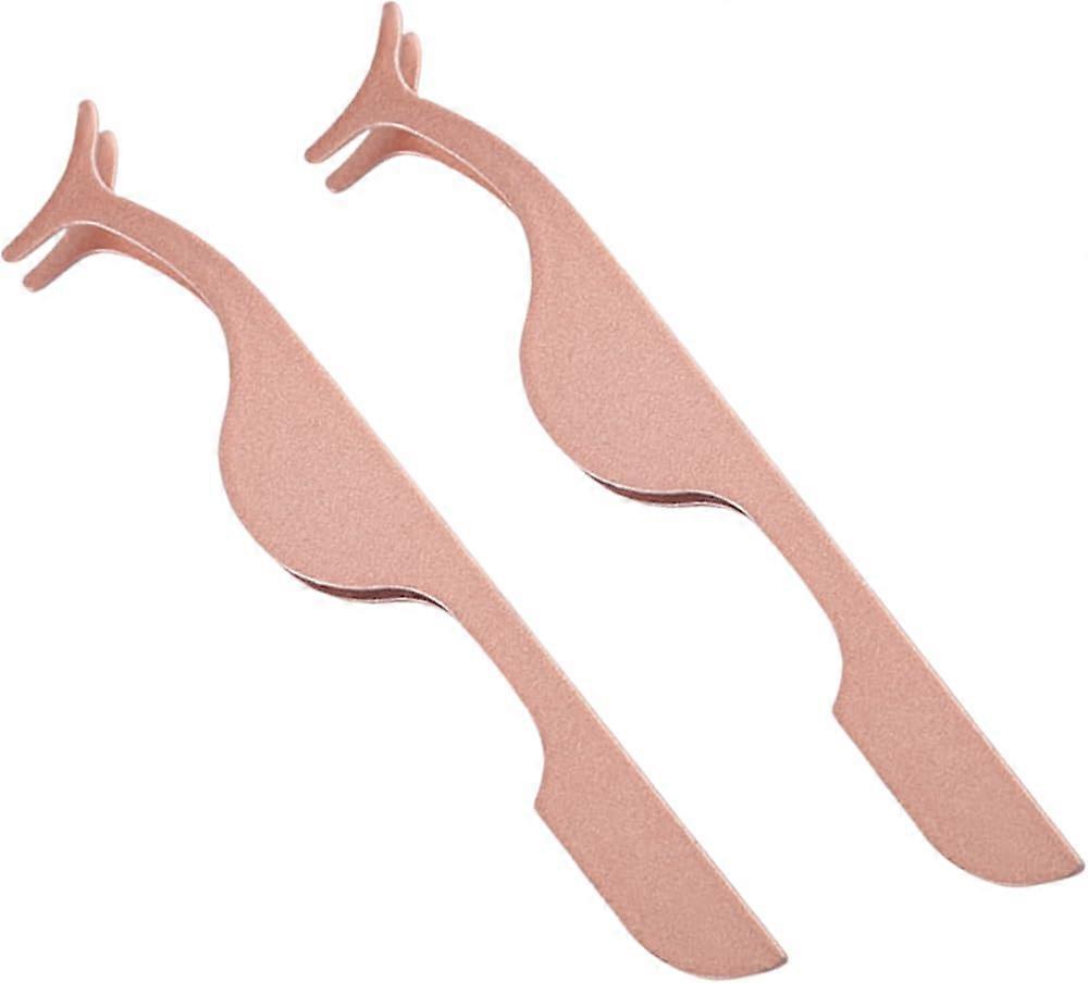 Eyelash Tweezers Applicator Stainless Steel Pack of 2 Curved Tip Fishtail