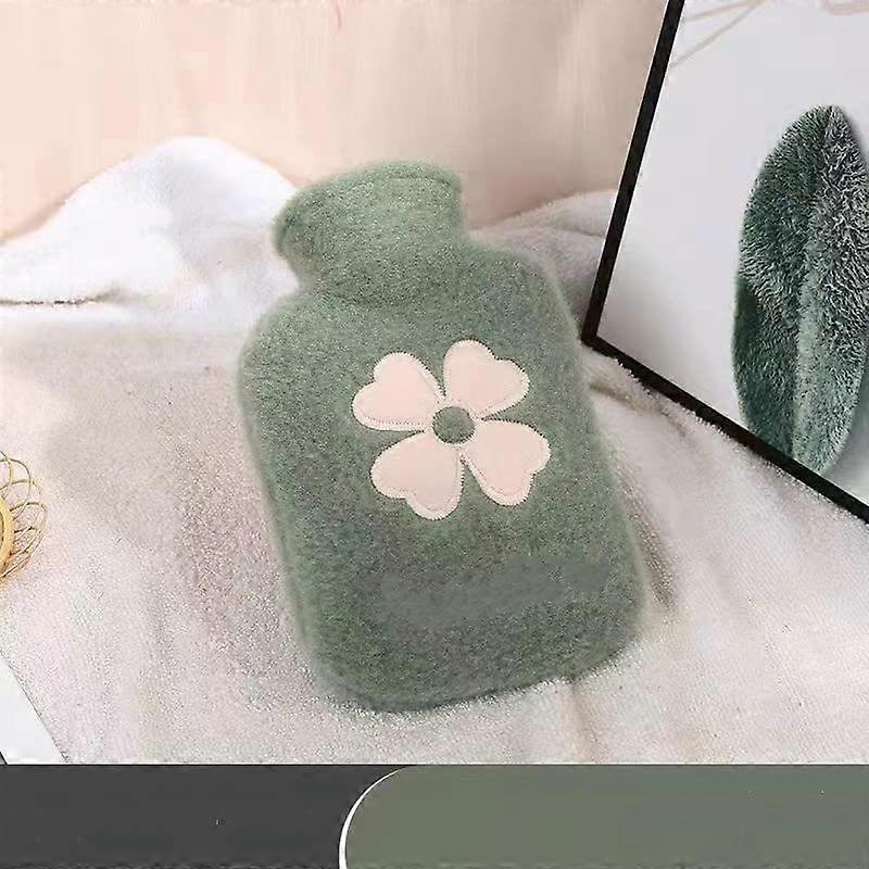 Winter Hot Water Bottle, Cute Girls, Plush, Explosion Proof Hand Warmer (Green)
